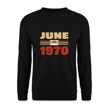 53e anniversaire Juin Millésime 1970 Idée cadeau - Sweat-shirt Unisexe - noir - Devant - Alina (178cm) & Michal (187cm)