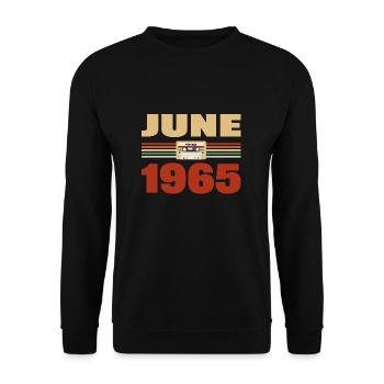 58th Birthday June Year 1965 Gift Idea - Unisex Sweatshirt - black - Front - Alina (178cm) & Michal (187cm)