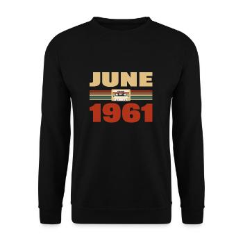 62e anniversaire juin 1961 Idée cadeau - Sweat-shirt Unisexe - noir - Devant - Alina (178cm) & Michal (187cm)