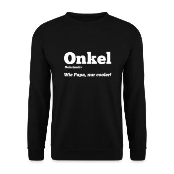 Patenonkel Onkel - Unisex Pullover - Schwarz - Vorne - Alina (178cm) & Michal (187cm)