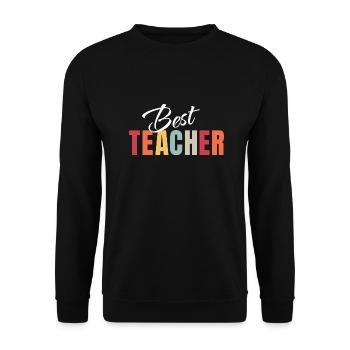 BEST TEACHER - Sweat-shirt Unisexe - noir - Devant - Alina (178cm) & Michal (187cm)
