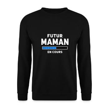 Futur Maman en cours W - Sweat-shirt Unisexe - noir - Devant - Alina (178cm) & Michal (187cm)