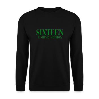 16th Birthday Sixteen Gift - Unisex Sweatshirt - black - Front - Alina (178cm) & Michal (187cm)