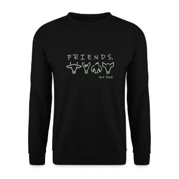 friends, not food - Unisex Pullover - Schwarz - Vorne - Alina (178cm) & Michal (187cm)