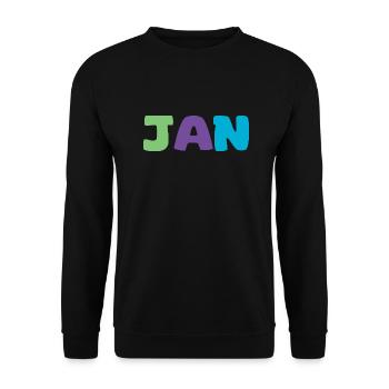 Name - Jan - Unisex Pullover - Schwarz - Vorne - Alina (178cm) & Michal (187cm)