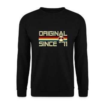 Seit 71 - Unisex Pullover - Schwarz - Vorne - Alina (178cm) & Michal (187cm)