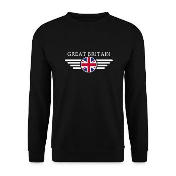 Vereinigtes Königreich Stil T-Shirt - Unisex Pullover - Schwarz - Vorne - Alina (178cm) & Michal (187cm)