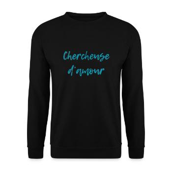 Chercheuse d'amour - Sweat-shirt Unisexe - noir - Devant - Alina (178cm) & Michal (187cm)