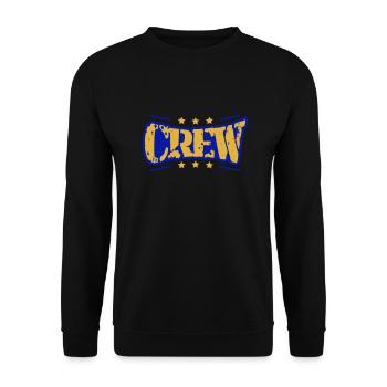 Crew Star Logo Cool Team Friends Group Stamp - Unisex Sweatshirt - black - Front - Alina (178cm) & Michal (187cm)