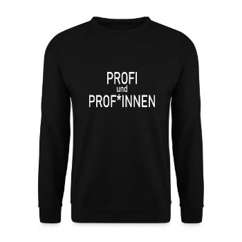 Profi und Profinnen - Unisex Pullover - Schwarz - Vorne - Alina (178cm) & Michal (187cm)