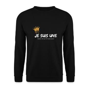 Je suis une maman c'est quoi ton super pouvoir - Sweat-shirt Unisexe - noir - Devant - Alina (178cm) & Michal (187cm)