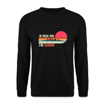 I can't I rowing gift birthday humor - Unisex Sweatshirt - black - Front - Alina (178cm) & Michal (187cm)