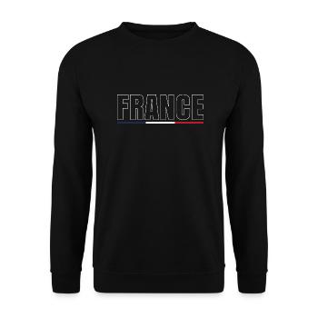 FRANKREICH Flagge und Emblem von Frankreich. Ertragen - Unisex Pullover - Schwarz - Vorne - Alina (178cm) & Michal (187cm)