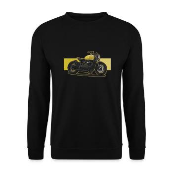 Bobber // Custom // Motorcycle - Unisex Sweatshirt - black - Front - Alina (178cm) & Michal (187cm)