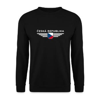 Ich liebe Tschechien T-Shirt Outfit Design - Unisex Pullover - Schwarz - Vorne - Alina (178cm) & Michal (187cm)