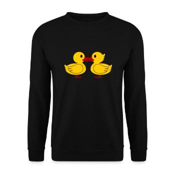 Duck Kiss - Unisex Sweatshirt - black - Front - Alina (178cm) & Michal (187cm)