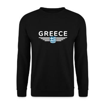 I Love Greece Fan, Design T-Shirt Outfit - Unisex Sweatshirt - black - Front - Alina (178cm) & Michal (187cm)