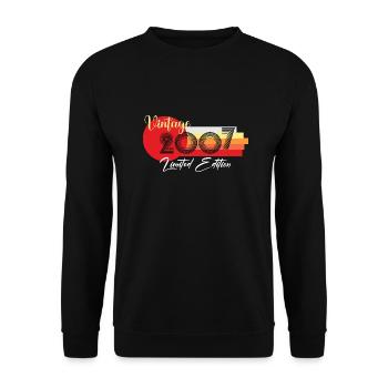 Vintage 2007 limited Edition 18.ter Junge Mädchen - Unisex Pullover - Schwarz - Vorne - Alina (178cm) & Michal (187cm)