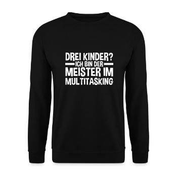 Dad of 3 children - Unisex Sweatshirt - black - Front - Alina (178cm) & Michal (187cm)