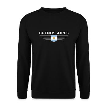 Buenos Aires Shirt for Argentina Fans - Unisex Sweatshirt - black - Front - Alina (178cm) & Michal (187cm)