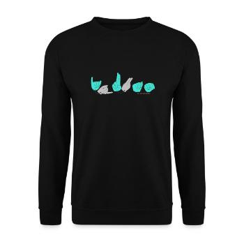 JUAN turquoise - Unisex Sweatshirt - black - Front - Alina (178cm) & Michal (187cm)