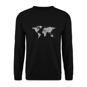 Reisender auf Weltreise - Unisex Pullover - Schwarz - Vorne - Alina (178cm) & Michal (187cm)