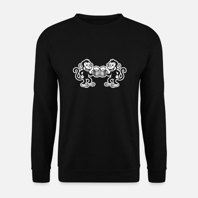 Affe Bier Prost - Unisex Pullover - Schwarz