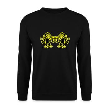 Bière Singe Drôle - Sweat-shirt Unisexe - noir - Devant - Alina (178cm) & Michal (187cm)