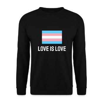 Trans-Liebe ist Liebe - Unisex Pullover - Schwarz - Vorne - Alina (178cm) & Michal (187cm)