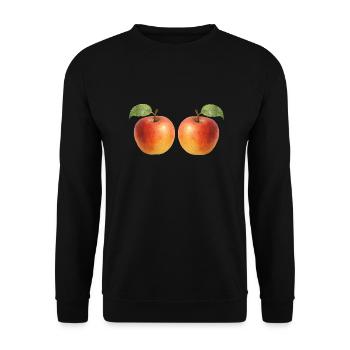 apfel 2 - Unisex Pullover - Schwarz - Vorne - Alina (178cm) & Michal (187cm)
