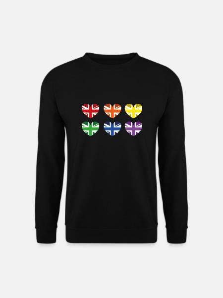 UK RAINBOW FLAG - Unisex Sweatshirt - black