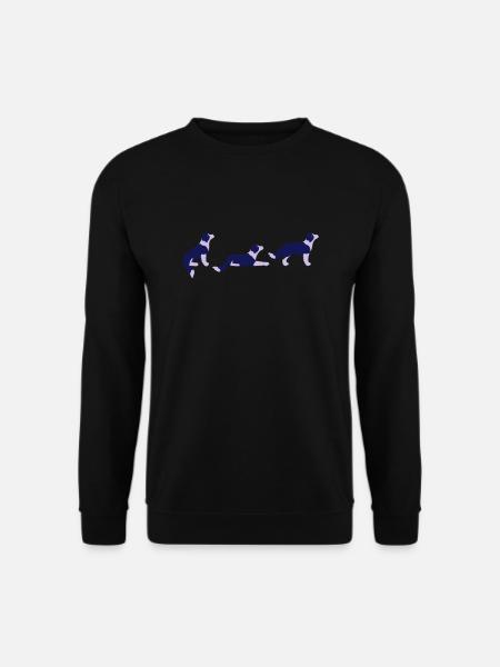 Sitz Platz Steh Border Collie Vektor - Sweat-shirt Unisexe - noir