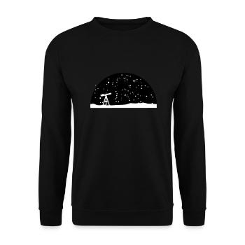 Astronomy, Telescope and stars - Unisex Sweatshirt - black - Front - Alina (178cm) & Michal (187cm)