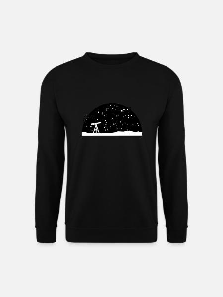 Teleskop und Sternenhimmel, Astronomie - Unisex Pullover - Schwarz