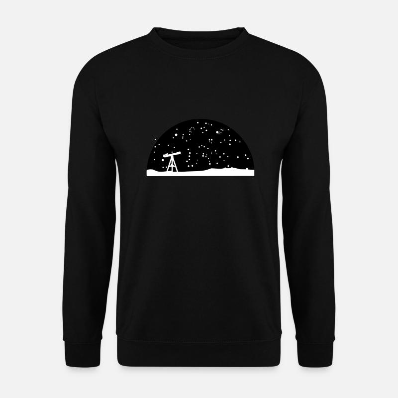 Teleskop und Sternenhimmel, Astronomie - Unisex Pullover - Schwarz
