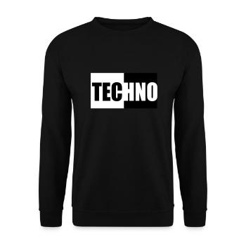 Techno - Unisex Pullover - Schwarz - Vorne - Alina (178cm) & Michal (187cm)