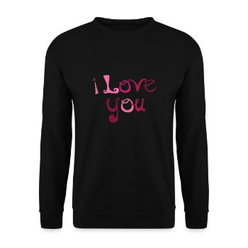 je t'aime - Sweat-shirt Unisexe - noir - Devant - Alina (178cm) & Michal (187cm)