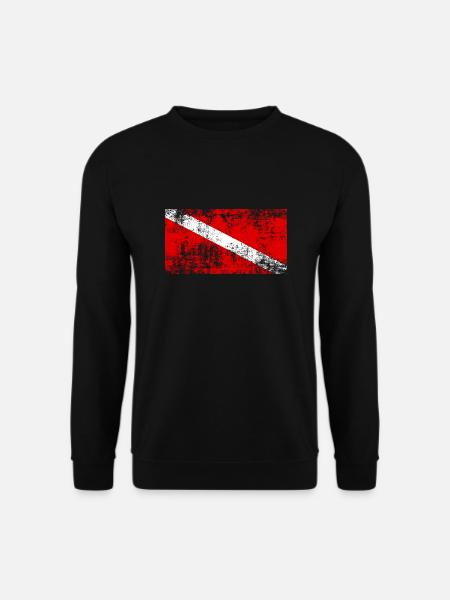 Taucherflagge Vintage Used Look - Unisex Pullover - Schwarz