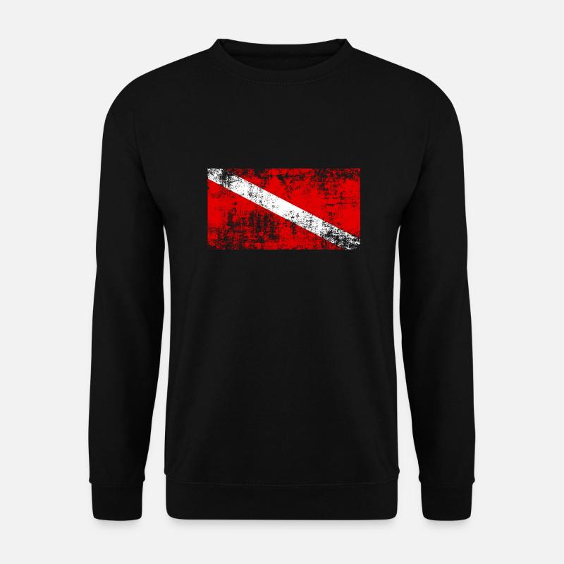 Taucherflagge Vintage Used Look - Unisex Pullover - Schwarz