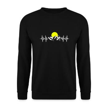 Hertbeat Mountains Battement de Coeur - Sweat-shirt Unisexe - noir - Devant - Alina (178cm) & Michal (187cm)