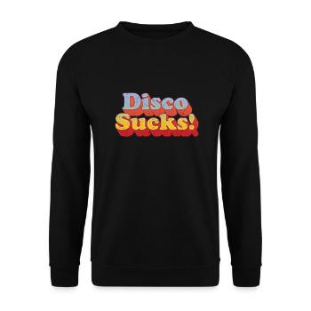 disco Sucks retro - Unisex Sweatshirt - black - Front - Alina (178cm) & Michal (187cm)