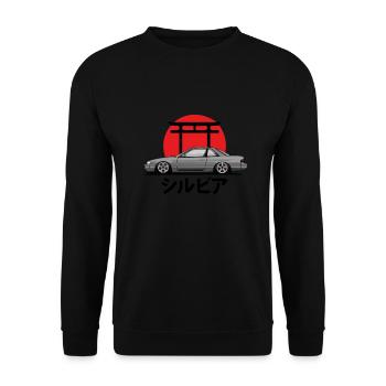Sun Silhouette Gift JDM Motorsport Japan - Unisex Sweatshirt - black - Front - Alina (178cm) & Michal (187cm)