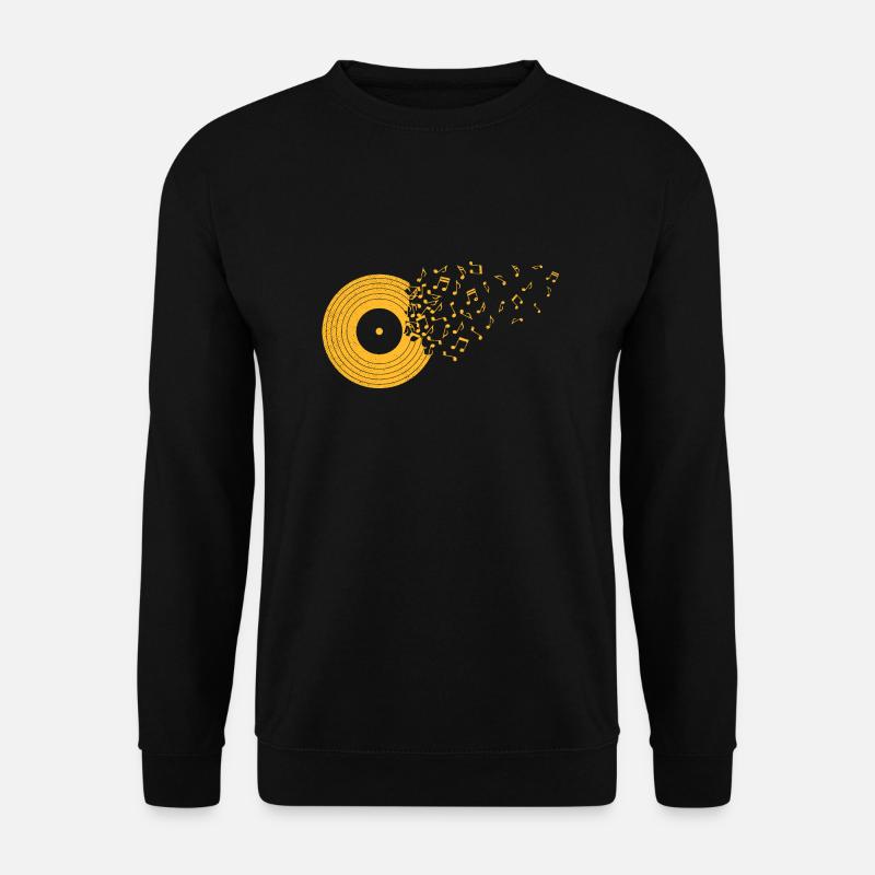 Vinyl Musik Noten Schallplatte DJ Plattenspieler - Unisex Pullover - Schwarz