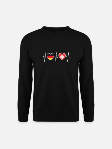 Deutschland und Schweiz Deutsch Schweizer Flaggen - Unisex Pullover - Schwarz
