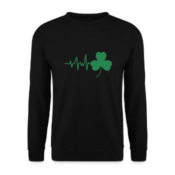 Rythme cardiaque Saint Patrick Irlande trèfle - Sweat-shirt Unisexe - noir - Devant - Alina (178cm) & Michal (187cm)
