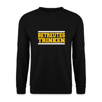Betreutes Trinken - Unisex Pullover - Schwarz - Vorne - Alina (178cm) & Michal (187cm)