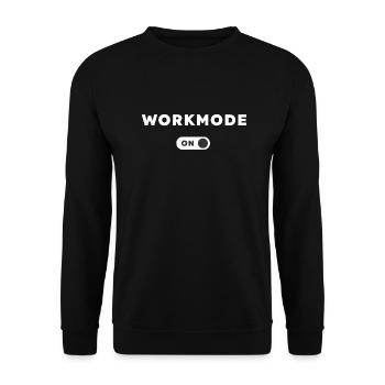 Workmode activé! Concevoir pour le travail. Dicton cool - Sweat-shirt Unisexe - noir - Devant - Alina (178cm) & Michal (187cm)