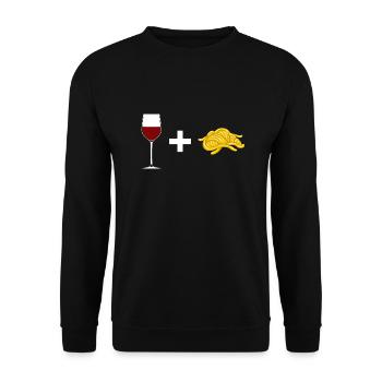 Vin Rouge Et pâtes - Sweat-shirt Unisexe - noir - Devant - Alina (178cm) & Michal (187cm)
