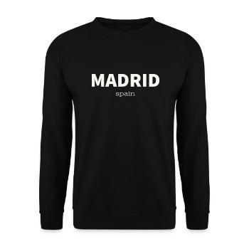 MADRID - Unisex Pullover - Schwarz - Vorne - Alina (178cm) & Michal (187cm)