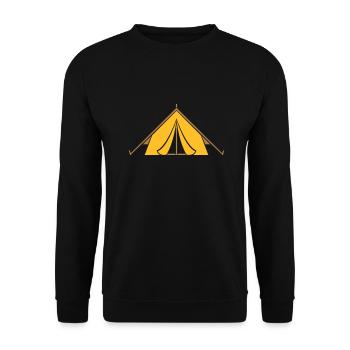 Adventure Outdoor Tent Design - Unisex Sweatshirt - black - Front - Alina (178cm) & Michal (187cm)